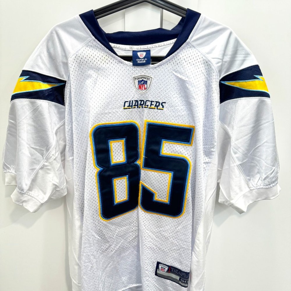Vintage Reebok Antonio Gates Authentic On Field Jersey NWOT! Chargers White 50